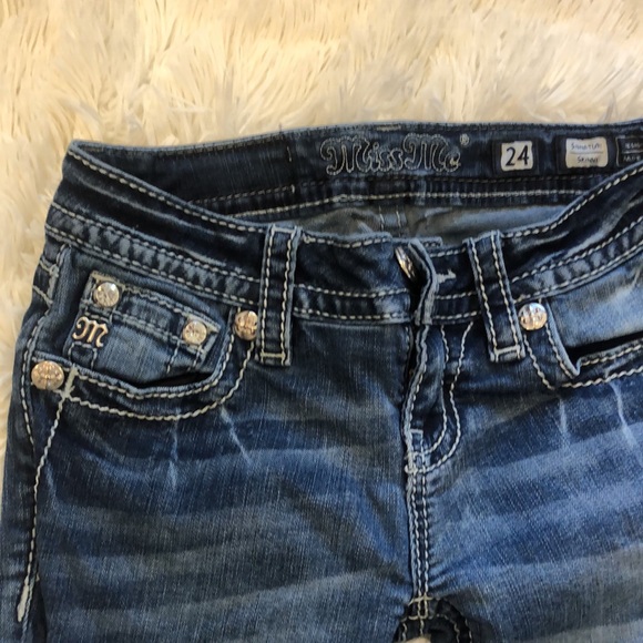Miss Me dark skinny jeans size 24 w/ wings - Picture 2 of 4